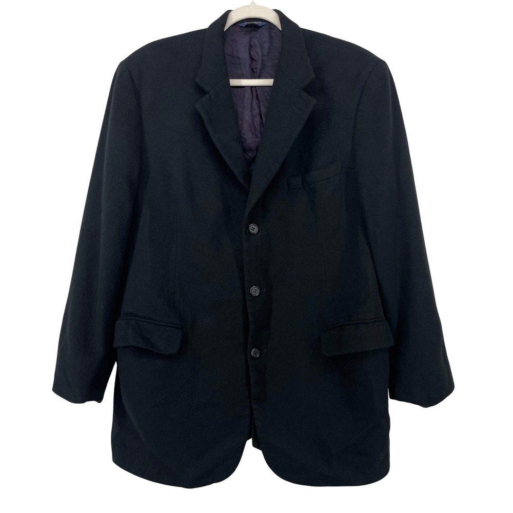Brooks Brothers 346 Size 40R Blazer Black 100% Cashmere 3-Button Sport Coat Mens